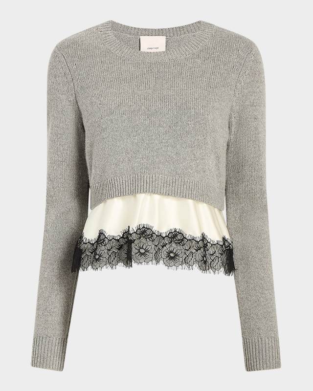 Zyla Cashmere Blend Layered Sweat